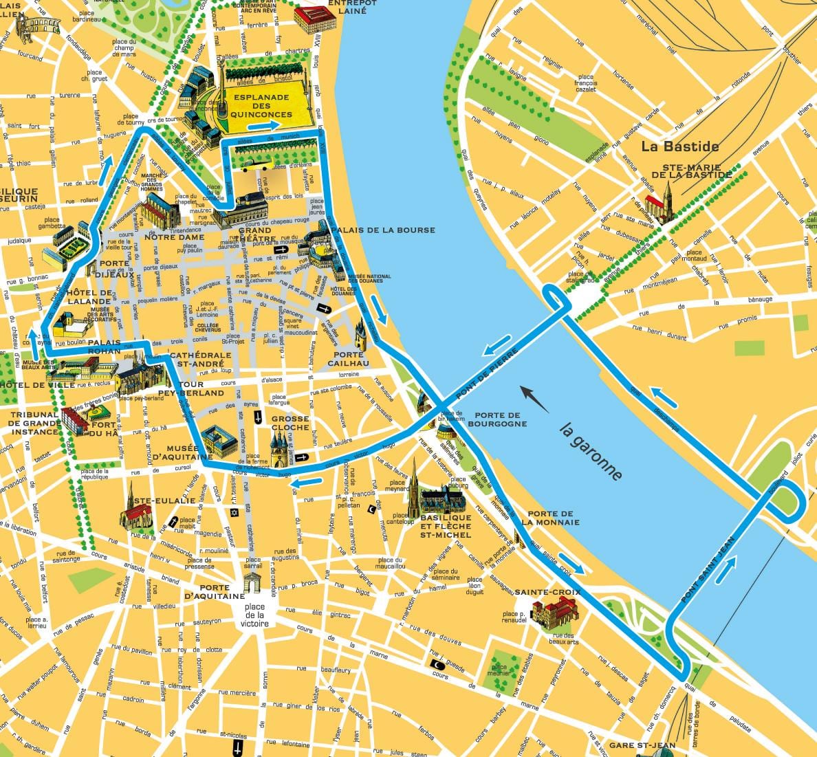 Bordeaux Fransa şehir haritası