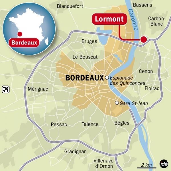 Bordeaux haritası banliyösünde