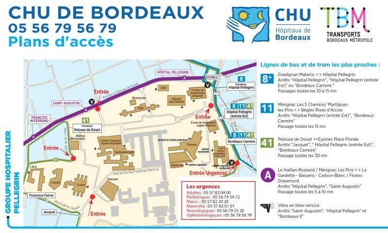 Bordeaux Hastanesi harita
