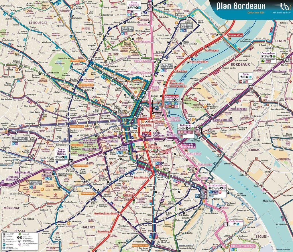 Bordeaux otobüs güzergahı haritası
