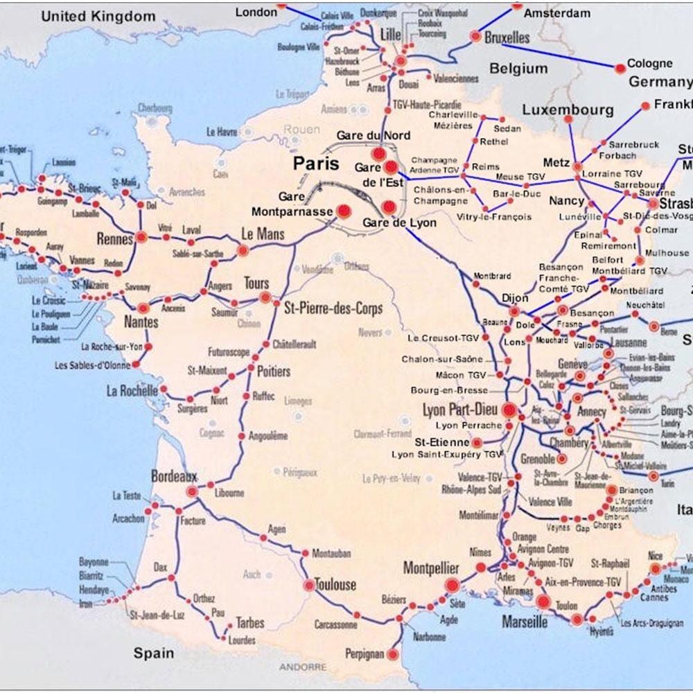 Bordeaux şehri tramvay haritası