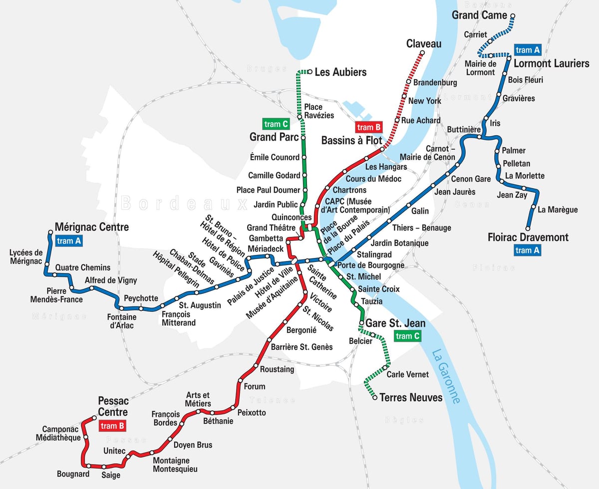 Bordeaux tren istasyonu haritası