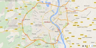Harita Bordeaux bölgesi, Fransa