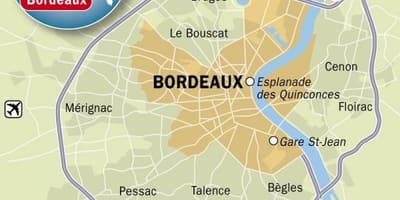 Bordeaux haritası banliyösünde