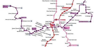 Bordeaux istasyonu haritası
