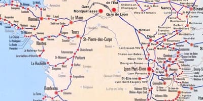 Bordeaux şehri tramvay haritası